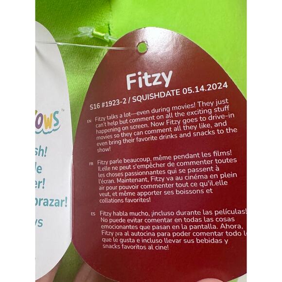 RARE Squishmallow 16" Fitzy the Goblin Valentines 2025 NWT Fuzzy Heart Plush Toy - Picture 4 of 8